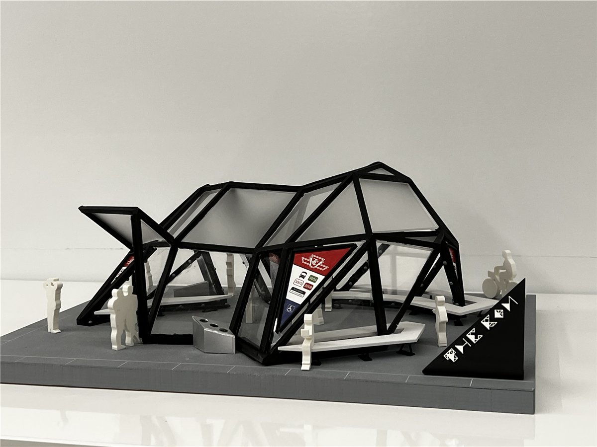 Bus stop street placement render one